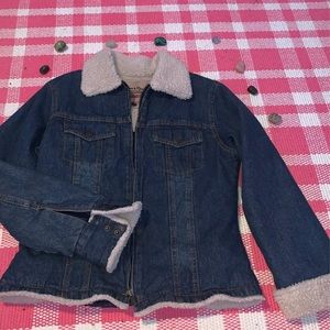 Fleece lined denim jacket